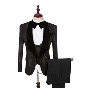 Nuevo estilo padrinos de boda chal solapa novio esmoquin 14 estilos hombres trajes boda/graduación/cena mejor hombre Blazer (chaqueta + Pantalones + pajarita + chaleco) K661