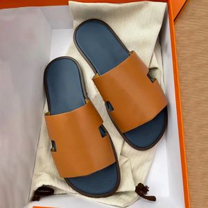 Vrouw schuifregelaars oranje lederen ontwerper sandaal zomer luxe schoen tazz slipper buiten plat hiel sandale loafer heren glijbaan muilezel zonnige mooie wandeling casual strandschoenen