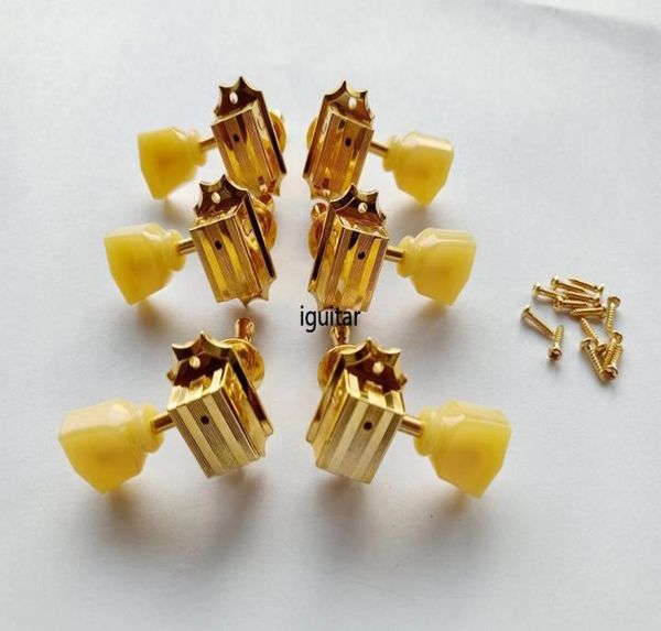 Nouveau style Jade Style Guitar Machine Head Guitar Tuning PEG TUNERS DELUXE Vintage Tulip 3R3L en stock9670144