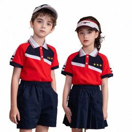 nouveau style uniformes de maternelle, vêtements de sport d'été, uniformes de classe à manches courtes pour enfants, vêtements de sport de baseball, vêtements d'enseignants 72hl #