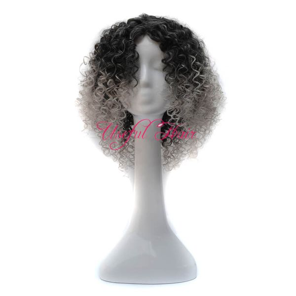 Nuevo estilo Kinky pelucas rizadas pelucas sintéticas peluca de pelo 18 pulgadas ombre color marrón envío gratis marley curl twist alta calidad para mujeres negras