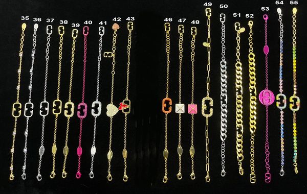 Nouveau style lettre d'eau de couleur diamant de couleur bracelet en laiton bracelets épissés bijoux de mode pour femmes hommes en or argent bracelet homme cadeau de Noël cadeau