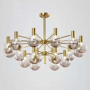 Nouveau Style salon suspension lampe postmoderne lumière luxe boule de verre lampes atmosphère maison chambre salle à manger suspendus lumières