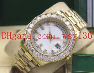Nieuwe stijl luxe hoge kwaliteit herenhorloge 41mm dag-datum 118238 228238 diamant wijzerplaat 18K geel goud mechanisch automatisch beweging heren horloge