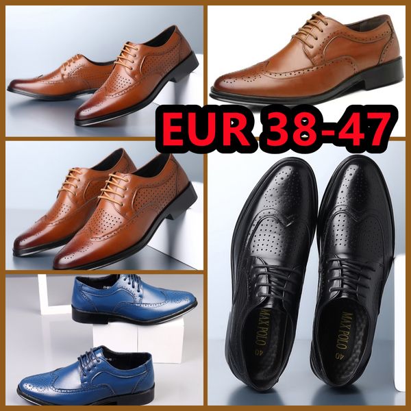 Nouveau style de luxe chaussures pour hommes hommes robe de créateur en cuir chaussures hommes d'affaires formelles chaussures de fête de mariage eur 38-47