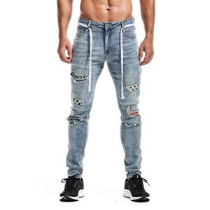Pantalon masculin de nouveau style avec des trous, pantalon slim slim slim slim pour hommes M511 52