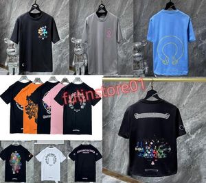 Nuevo estilo para hombre Camiseta clásica Corazón Moda Ch Balck Alta calidad Marca Letra Sánscrito Cruz Patrón Suéter Camisetas Diseñadores Cromos Jersey Tops Hip Hop xT1