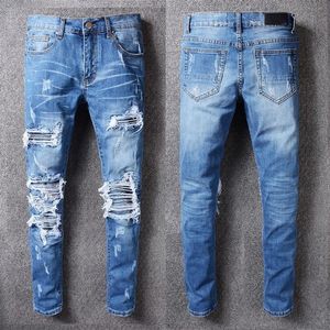 Nieuwe stijl heren designer potlood jeans brief gedrukt witte denim broek mode club kleding voor mannelijke hiphop skinny jeans 513270R