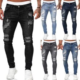 Nieuwe stijl herenjeans met gaten witte slanke broek ontwerper 2023 modieuze leggings heren broek 5 kleuren s-xxxl dhl