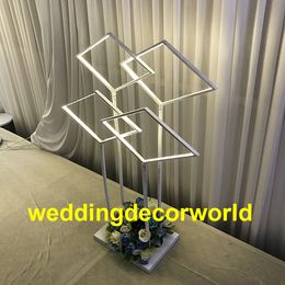 Nieuwe stijl Mental Cilinder Tall Tall Candlestick Wit Iron Pillar Candelabra Wedding Centerpieces Decor1000