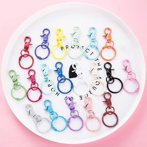 Nieuwe stijl metalen sleutelhanger kleur verf kreeft clasp sleutel haak split sleutel ringtas hanger creatief diy accessoires