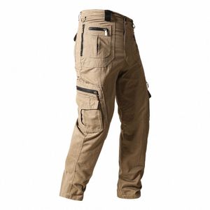 Nieuwe stijl multi pocket lg broek voor mannen loszittende rechte buis lente en herfst oversized trendy casual broek cott g3kU #