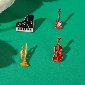 Nieuwe stijl muziekserie legering broche prachtige sfeer gitaar viool vorm emaille broche