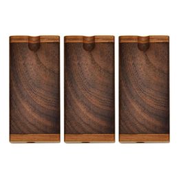 Nuevo estilo Madera natural Hierba seca Tabaco Caja de almacenamiento portátil Caja de alijo Fumar cigarrillos Dugout One Hitter Holder Alta calidad DHL gratis