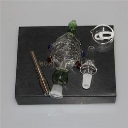 Néctar Bong pipa de agua con punta de titanio Cuarzo Nail Dabber Dish 14 mm 18 mm bongs de vidrio al por mayor tubería de agua plataforma petrolera dab