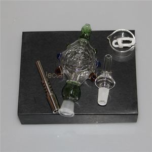 Nectar Bong Wasserpfeife Set mit Titanspitze Quarz Nagel Dabber Dish 14mm 18mm Großhandel Glasbongs Wasserpfeife DAB Bohrinsel