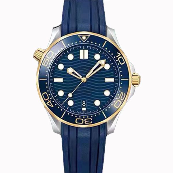 Omge Tres puntadas Relojes de lujo para hombre Reloj de alta calidad Diseñador de primeras marcas Cinturón de acero Moda 42 mm Relojes de pulsera de negocios Accesorios Regalo de vacaciones Caballito de mar