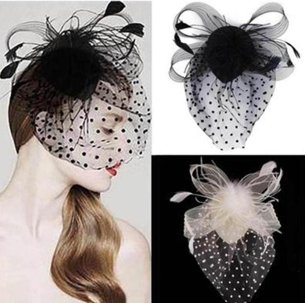 Nouveau style Fascinator Hair Accessory Feather Clip Hat Fleur Lady Veil Wedding Decor11779361