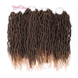 Nieuwe stijl passie lente twists synthetisch haak haar gratis shippi extensions ombre haak vlechten pluizig bom twist vlechten haar bulk