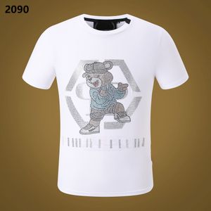 Nouveau style Phillip Plain Hommes T-shirt Designer PP Skull Diamond T-shirt à manches courtes Dollar Brown Bear Marque O-Cou Haute Qualité Paris T-Shirt PP Polo Pq2090