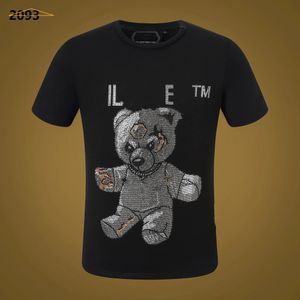 Nuevo estilo Phillip Plain Hombres Camiseta Diseñador PP Skull Diamond Camiseta Manga corta Dólar Brown Bear Marca O-cuello Alta calidad Skulls Paris Camiseta PP Polo FG2093