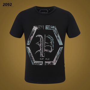 NOUVEAU STYLE Phillip Plain Hommes T-shirts Designer PP Crâne Diamant T-shirt À Manches Courtes Dollar Ours Brun Marque Tee Haute Qualité Crânes T-shirt Hauts PF2092