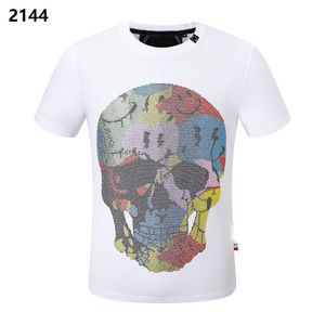 NOUVEAU STYLE Phillip Plain Hommes T-shirts Designer PP Crâne Diamant T-shirt À Manches Courtes Dollar Ours Tigre Marque Tee Haute Qualité Crânes T-shirt Hauts P21666