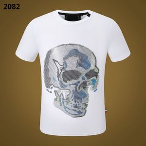 NOUVEAU STYLE Phillip Plain Hommes T-shirts Designer PP Crâne Diamant T-shirt À Manches Courtes Dollar Ours Brun Marque Tee Haute Qualité Crânes T-shirt Tops FG2082