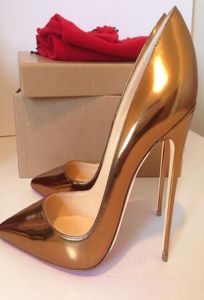 Nieuwe stijl puntige dunne hak hoge hakken sexy zacht lederen ondiepe mond stiletto hiel dames039s feestjurk schoenen pompen 10 cm box4692690