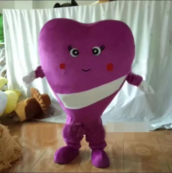 Nouveau style Purple Heart Mascot Costume Halloween Noël Cartoon Character Outfits Costume Publicité Dépliants Vêtements Carnaval Unisexe Adultes Outfit