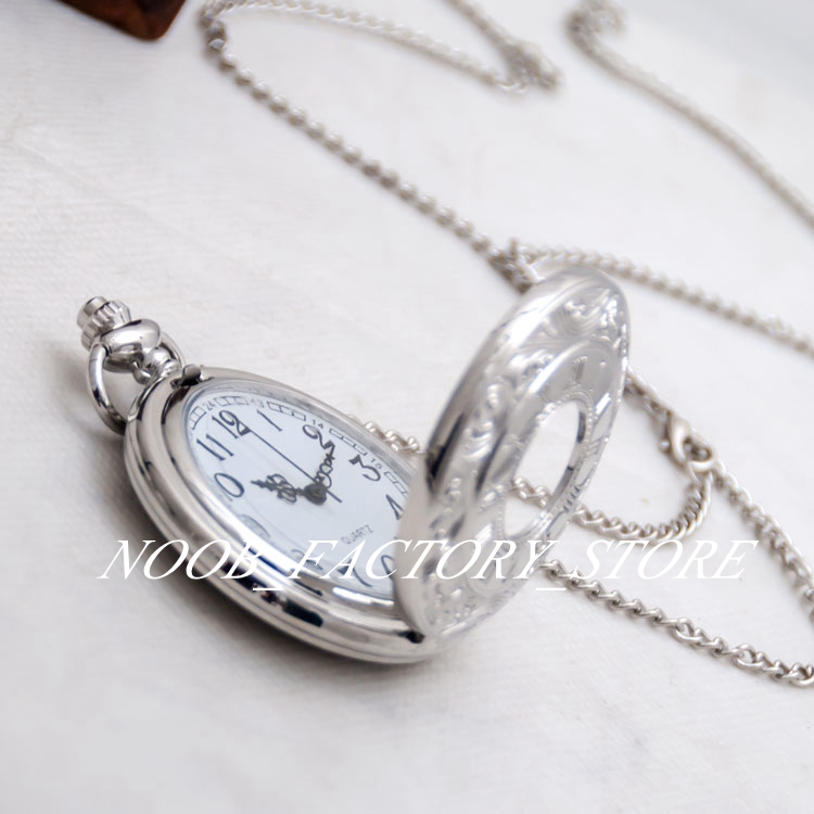 Nuovo movimento al quarzo stile grande collana romana in acciaio bianco gioielli retrò orologio da tasca con catena maglione orologio moda all'ingrosso