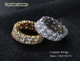 Nouveau style anneaux de cuivre véritable Chiny 2 rangées de zircone cubique Punk accessoires de doigt pour hommes HipHop Trendsetter Rock rappeur bijoux Go5924411