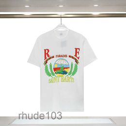Nouveau style Rhude Hommes T-shirts S3XL Top Summer Fashion Designer T-shirts Street Casual Manches courtes Style de plage Rhude Tees Coton Impression Femmes Chemise XXL 3x WNLM