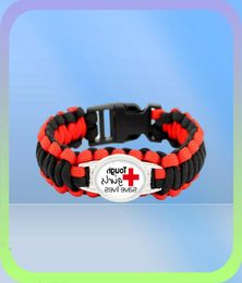 Nuevo estilo RN Paracord Survival Regalo para la amistad para mujeres Bracelets de damas 10pcslot2430507