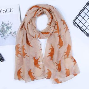 Nieuwe stijl sjaal direct s fox print voile sjaal dieren dames stijl sjaal LY061234R