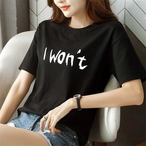 Nouveau style à manches courtes femmes t-shirt mode d'été nouveau simple lâche mini lettre imprimée Oneck Multi Color Tops T200516