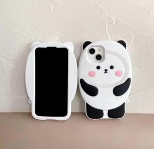 NUEVO PELÍCULO DE Silicona de estilo para iPhone 13Promax 12 11 7p Lindo Panda Cross Cross Case de conejo 8677402