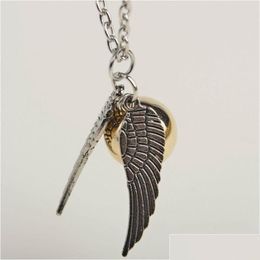 Nieuwe Stijl Zilveren Vleugels Snitch Gouden Ketting Hanger Gouden Groothandel Rhbbr 7A3Yg