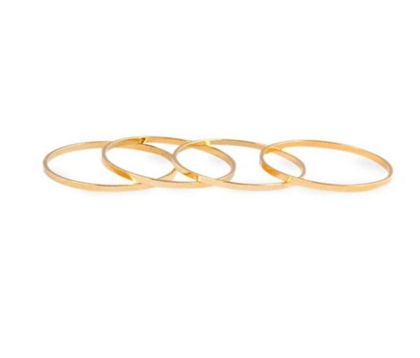 Nouveau style Band de polissage simple Ring Gold Silver Color mignon au-dessus de la joncle Ring Fashion Populaire Femmes Men Bijoux Ami Friend Gift229K4269447