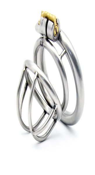 NUEVO estilo, jaula pequeña de Metal para pene, 3 tamaños, 40mm, 45mm, 50mm, anillo de bloqueo, anillo de acero inoxidable para hombres, dispositivos 2718203