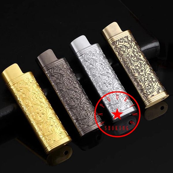 Nuevo estilo Fumar Colorido Aleación de metal Reemplazable ED1 Carcasa para encendedor Funda protectora Funda portátil Hierba Tabaco Titular de cigarrillo