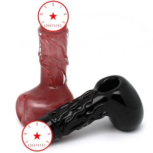 Nouveau style fumer des tuyaux en verre portable anti-dérapant poignée à la main herbe sèche tabac filtre cuillère bol innovant handpipes poche porte-cigarette DHL