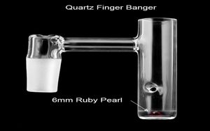 Nuevo estilo Fumar Cuarzo Dedo Banger Dedo como tapa con perla de rubí 10 mm 14 mm 18 mm Clavos femeninos masculinos para agua Bong Dab Rigs8245674