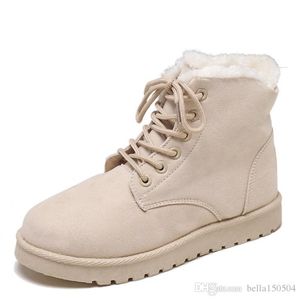 NOUVEAU STYLE Bottes de neige Hiver Cuir Femmes Australie Classique à lacets Bottines Noir Gris marron Beige Fuchsia Femmes filles Chaussures décontractées