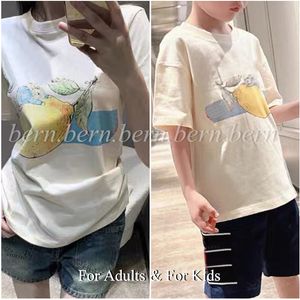 Voor volwassenen Kinderen Fashion schattig cartoonpatroon Casual T-shirt T-shirt Ronde nek T-shirt Dames top met korte mouwen