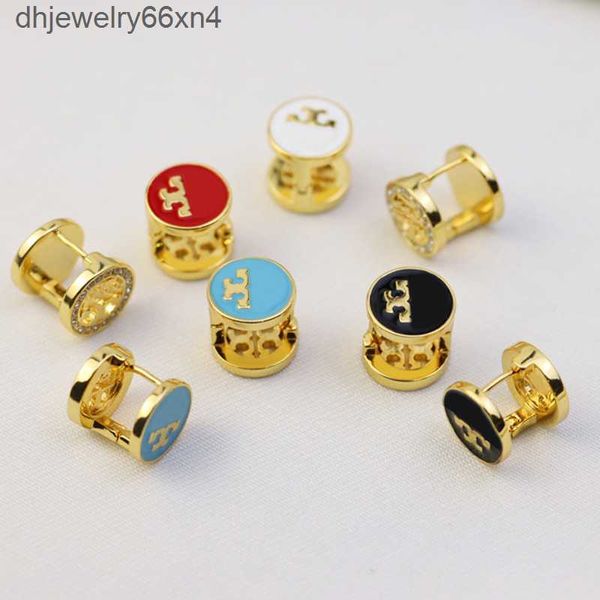 Nuevo estilo Pendientes de tachuelas Ear Loop Drop de la marca Diseñador de letras de 18k Gold Parring de cobre de alta gama Anillo de la moda Mujeres Candy Color Fiesta de bodas Joyas Reiz