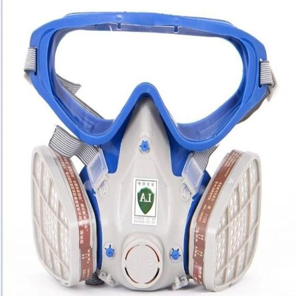 Nouveau style costume respirateur peinture pulvérisation masque à gaz visage avec lunettes lunettes de peinture Cbnwt