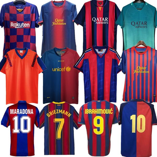 Jersey de fútbol de Barcelona Retro Barcelona 96 97 03 04 04 05 06 07 08 09 10 11 14 15 Ronaldo Xavi Ronaldinho Rivaldo Guardiola Puyol Iniesta Finales Maillot de Foot 1899 David Villa