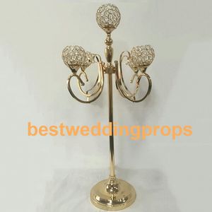 décoration nouveau style table ruban/or fer arrangement de fleurs support, centres de table de mariage pour table best0090