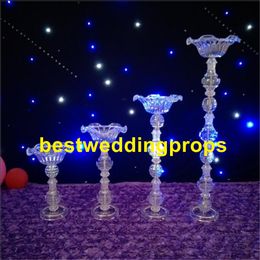 Nieuwe stijl Tall Crystal Wedding Centice Acrylic Bloem Stand Center Tafel Evenement Huwelijksdecoratie Best0308